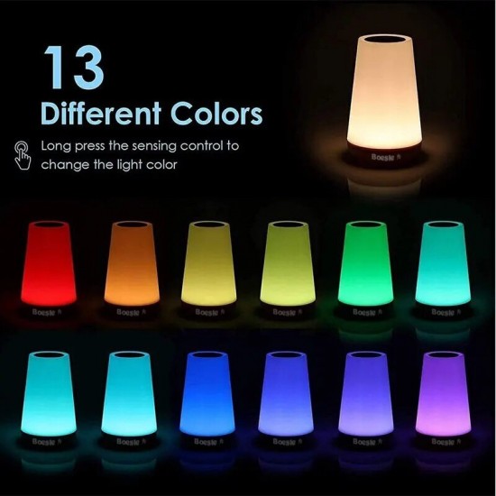 13 kleur veranderende nachtlampje afstandsbediening touch usb oplaadbare rgb nachtlamp dimbare lamp draagbare tafelbedlampje 3