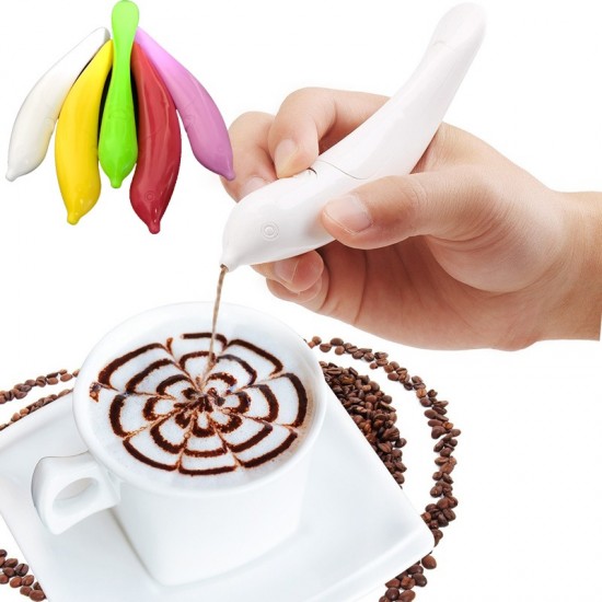 Ab2xcreatieve elektrische latte art pen voor koffie cake spice pen taart decoratie pen koffie carving pen