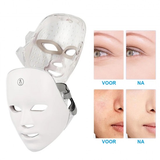 Boeste 7 in 1 led gezichtsmasker voor en na