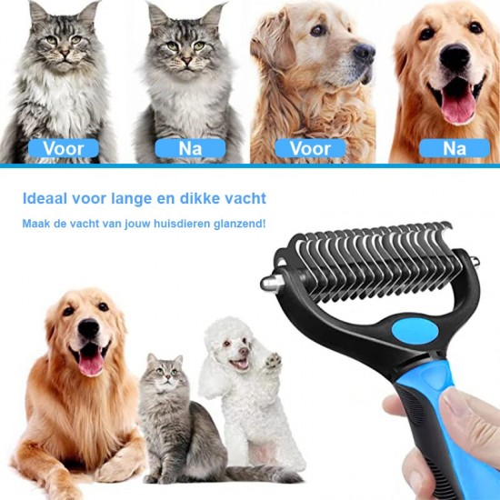 Boeste huisdier verzorgingsborstel  ontklikt met resultaten glazende vacht