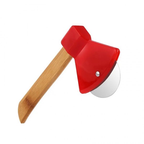 Boeste pizzasnijder bijl met houten handvat
