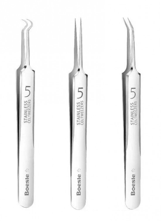 Boeste ultra fijn pincet pack 3