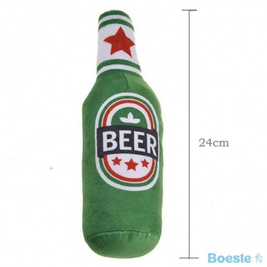 Creative bierfles vormige pluche hond piepende speelgoed zachte kleine grote hond interactieve bijtvast schoon chew speelgoedjpg640x640