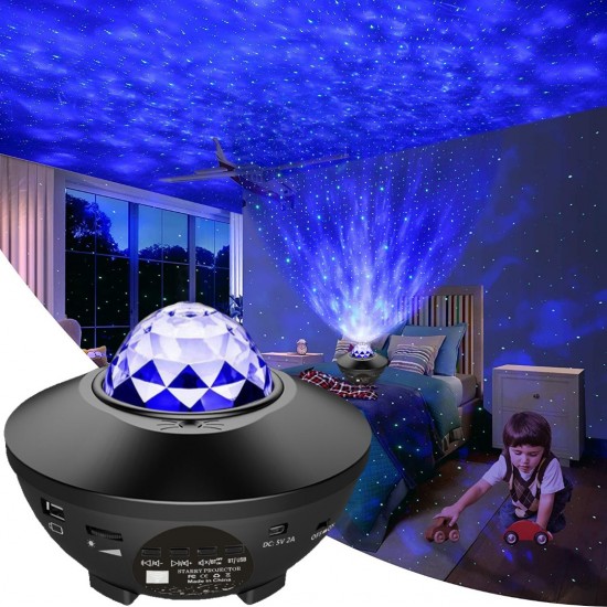 Dcadsterrenhemel projector galaxy nachtlampje met oceaangolf muziek speaker nebula wolk plafondlamp voor decoratie verjaardagscadeaus feest