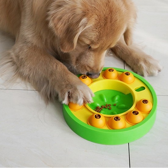 Eebyhond puzzel speelgoed slow feeder interactieve verhogen puppy iq voedsel dispenser langzaam eten antislip kom huisdier