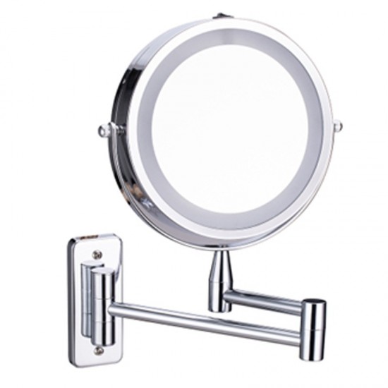 Exciwandgemonteerde opvouwbare arm verlengde badkamerspiegel met led licht 10x vergroting dubbelzijdig aanraken dimmen make up spiegels