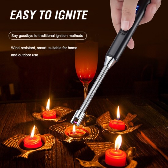 Gojfled bbq kaars lichter usb elektrische oplaadbare lange keuken gasfornuis aansteker winddicht plasma arc vlamloze aanstekers