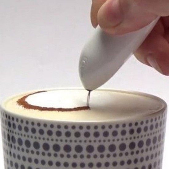 Gqtgcreatieve elektrische latte art pen voor koffie cake spice pen taart decoratie pen koffie carving pen
