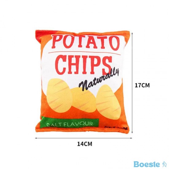 Grappig hondenspeelgoed chips pluche gevulde huisdieren piepend kauwspeelgoed bijtbestendig klinkend papier speelgoed voor kleine middelgrote huisdieren 2