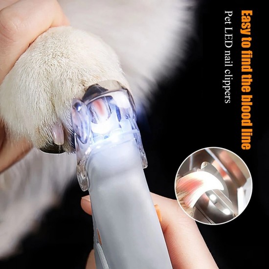 Huisdier nagelknipper schaar pet hond kat nail toe claw schaar led light nail trimmer katten honden 2