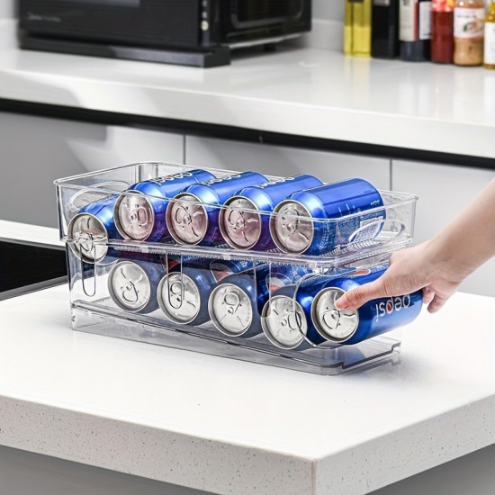 Luzodubbellaags frisdrank kan organizer voor koelkast huisdier drank kan dispenser voor bier frisdrank automatische rollende blikje