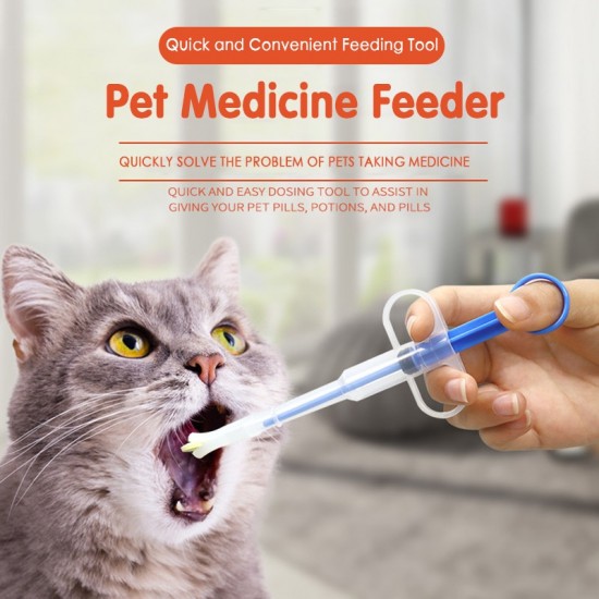 Obut1pcs pet geneeskunde spuit tablet pil gun piller push dispenser geneeskunde water melk spuit hond kat