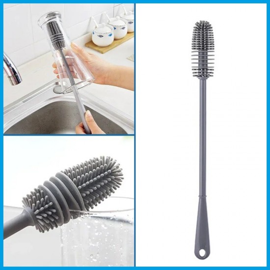 Siliconen borstel met handvat om glazen schoon te maken met 3 afbeeldingen