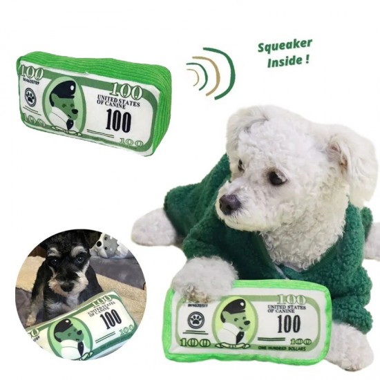 Simulatie geld hond speelgoed grappig piepend geluid klinkend papier weerstand tegen bijten kauwen hond speelgoed schoon