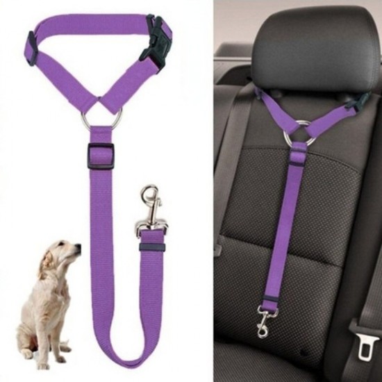 T9fpeffen kleur twee in een huisdier autogordel nylon lead leash achterbank veiligheidsgordel verstelbare honden harnas kraag