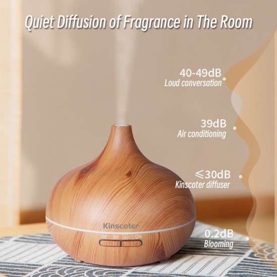 Tdz0hoge kwaliteit 500ml aromatherapie etherische olie diffuser houtnerf afstandsbediening ultrasone luchtbevochtiger met 7 kleuren licht