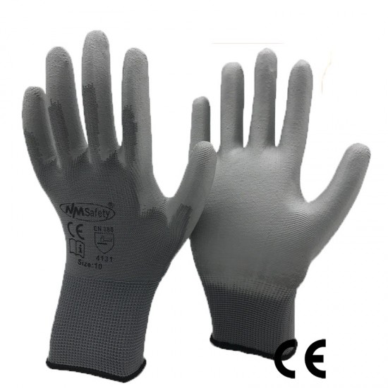 W4ih24pieces 12 pairs werk handschoenen voor pu palm coating veiligheid beschermende handschoen nitril professionele veiligheid leveranciers 3