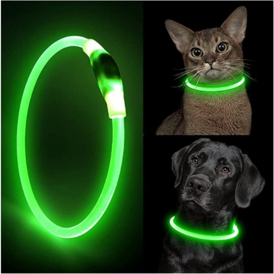 Wlrfled licht halsband afneembare gloeiende usb opladen lichtgevende leiband voor grote kat kraag kleine heldere labrador 0