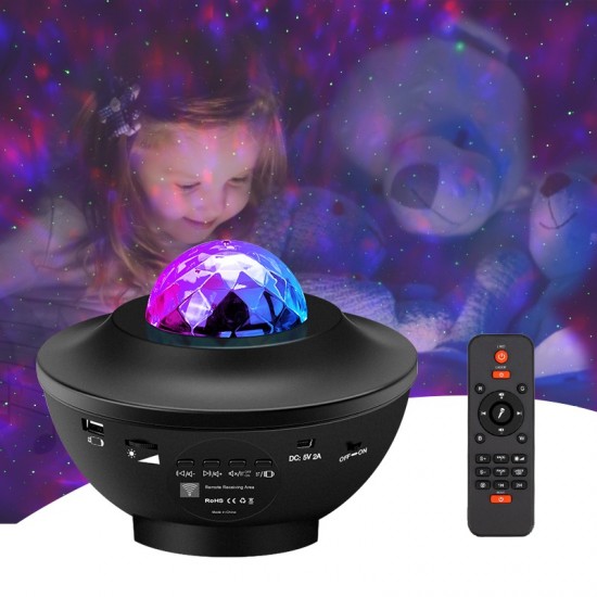 Xv79sterrenhemel projector led star galaxy projector oceaan wave nachtlampje muziek player remote roterende sterrenhemel porjector slaapkamer